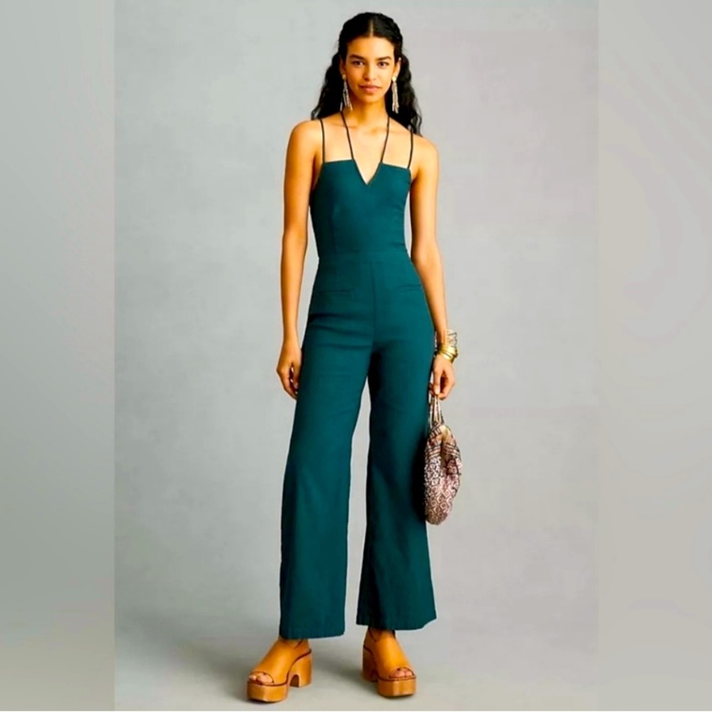 Anthropologie Maeve Colette Lace Up Strappy Jumpsuit in Size 6/Brand new